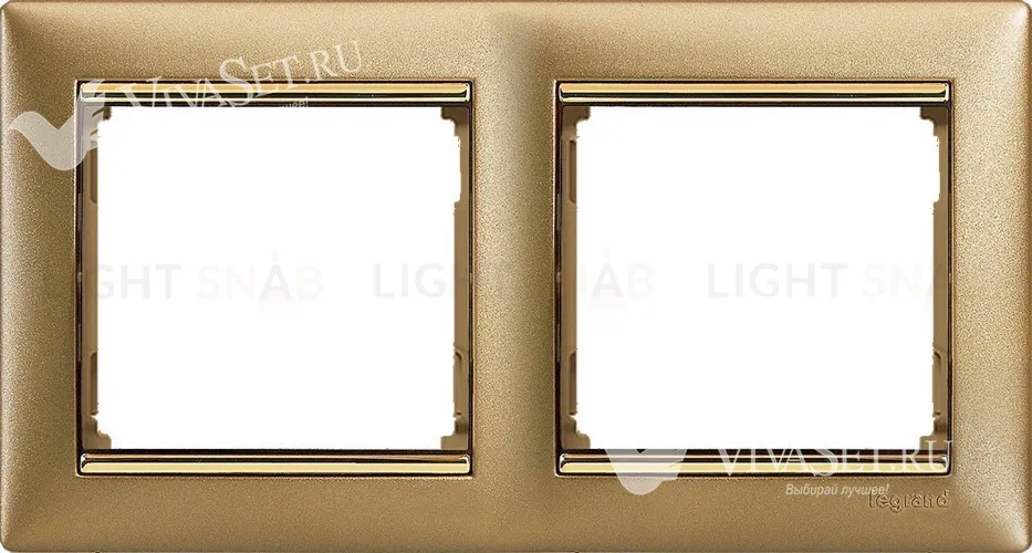 Рамка двойная Legrand Valena матовое золото 770302 770302