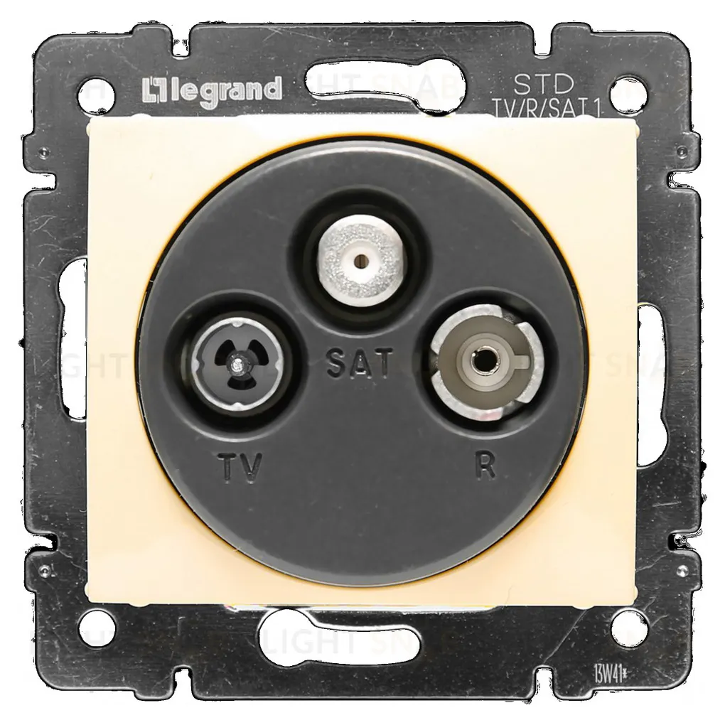 Розетка TV SAT FM оконечная Legrand Valena, кремовый глянцевый 774336 774336
