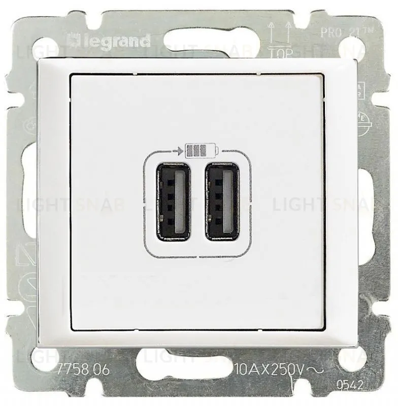 Розетка USB двойная Legrand Valena, белый глянец 770470 770470