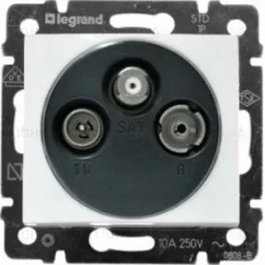 Розетка TV SAT FM оконечная Legrand Valena, белый глянец 774436 774436