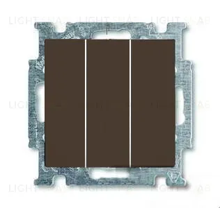 Выключатель трехклавишный ABB Basic 55, шато-черный 2CKA001012A2173 2CKA001012A2173