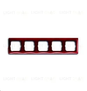 Рамка пятиместная ABB Basic 55, красная 2CKA001725A1520 2CKA001725A1520