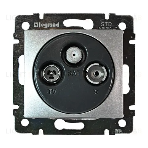 Розетка TV SAT FM оконечная Legrand Valena, алюминий 770136 770136