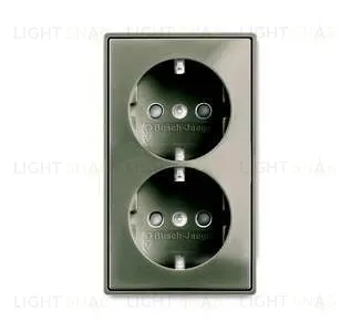 Моноблок из двух розеток с заземлением со шторками с безвинтовыми зажимами ABB Basic 55, шампань 2CKA002021A0380 2CKA002021A0380