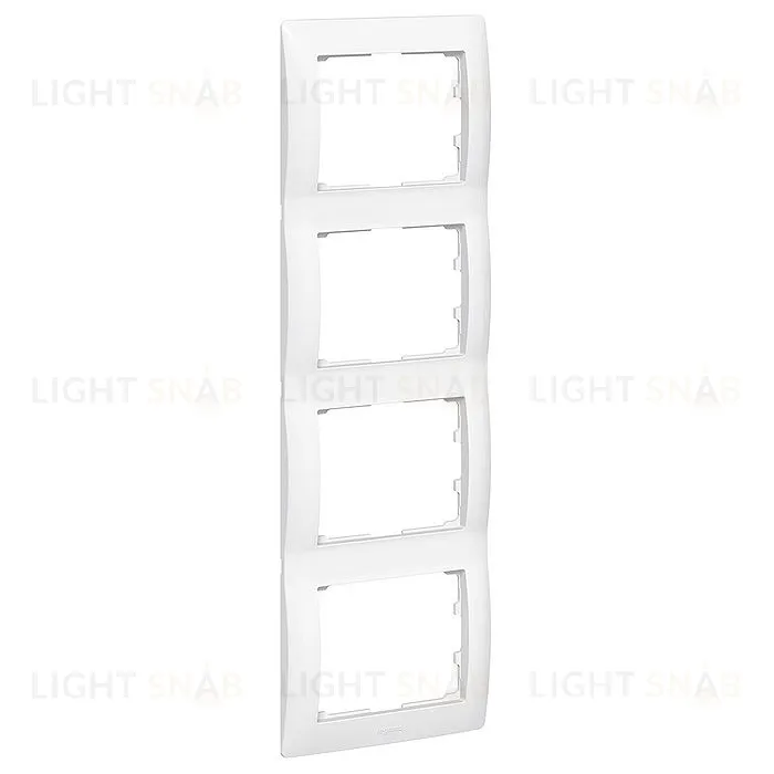 Рамка четверная для вертикального монтажа Legrand Galea Life белый глянцевый 771008 771008