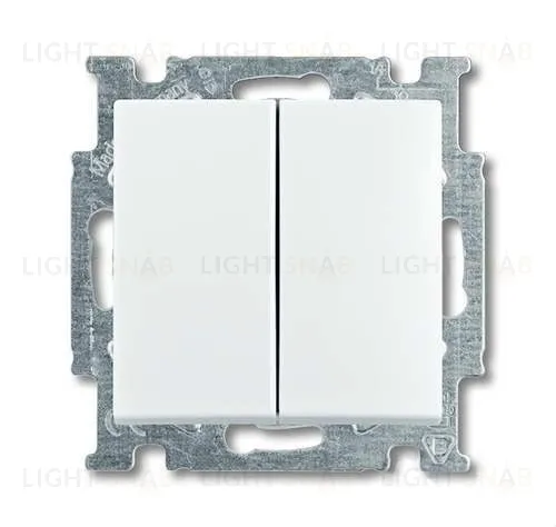 Выключатель двухклавишный ABB Basic 55, белый 2CKA001012A2141 2CKA001012A2141