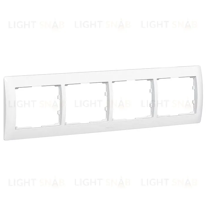 Рамка четверная для горизонтального монтажа Legrand Galea Life белый глянцевый 771004 771004