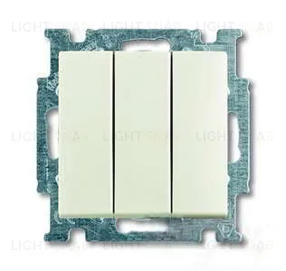 Выключатель трехклавишный ABB Basic 55, шале-белый 2CKA001012A2183 2CKA001012A2183