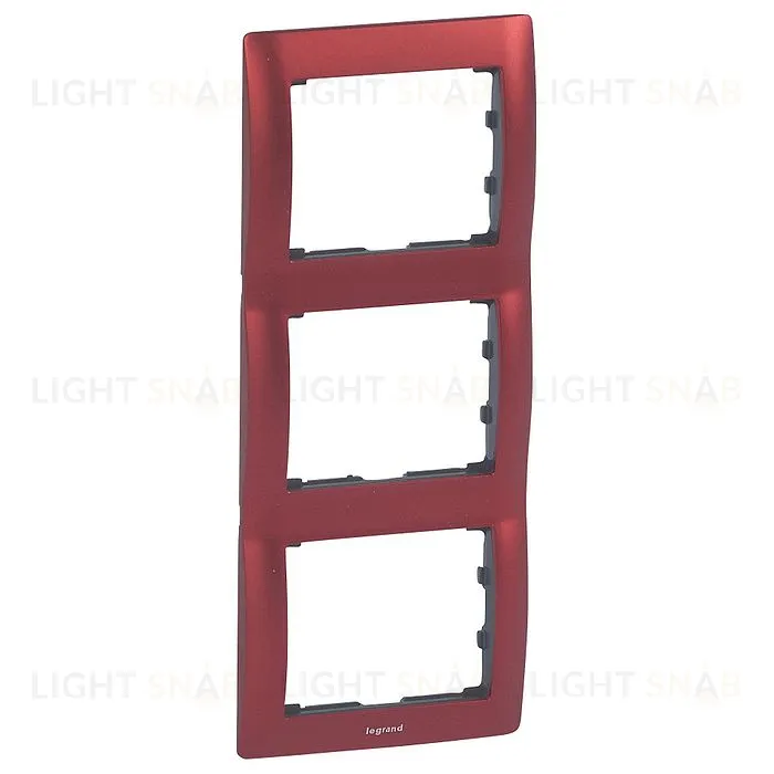 Рамка тройная для вертикального монтажа Legrand Galea Life красный металл 771907 771907