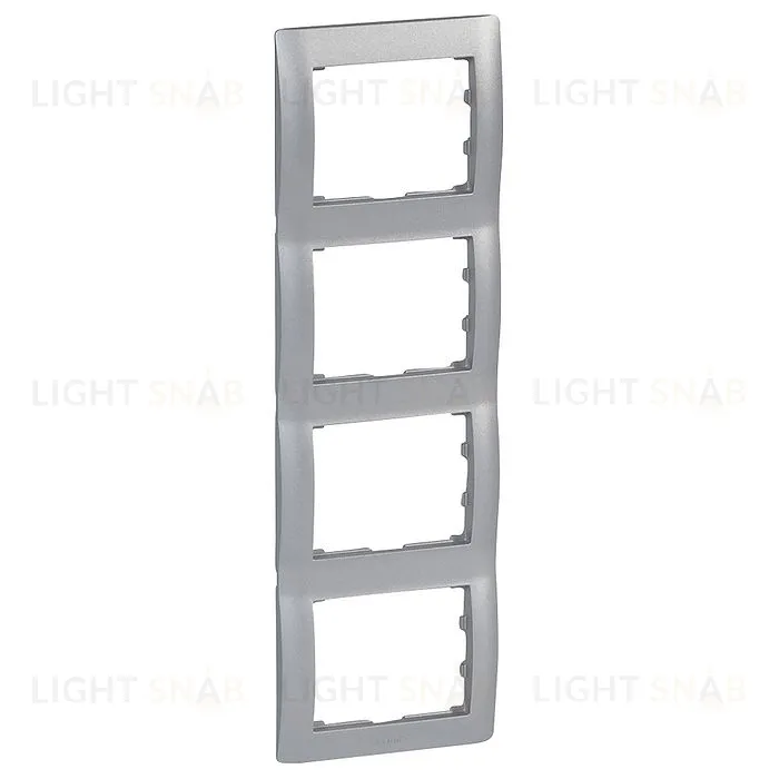 Рамка четверная для вертикального монтажа Legrand Galea Life алюминий 771308 771308