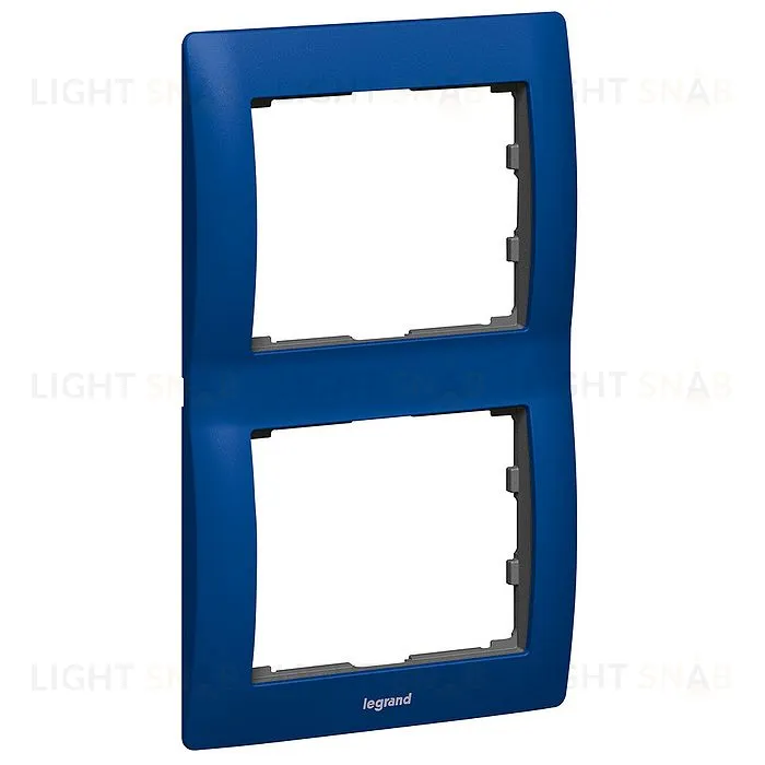 Рамка двойная для вертикального монтажа Legrand Galea Life синий металл 771916 771916