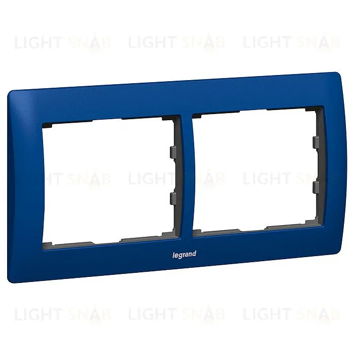 Рамка двойная для горизонтального монтажа Legrand Galea Life синий металл 771912 771912