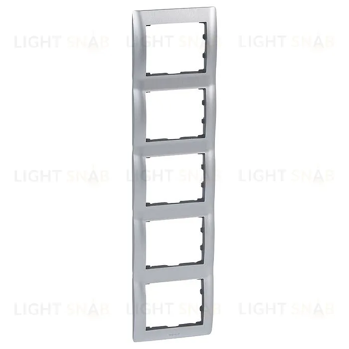 Рамка пятерная для вертикального монтажа Legrand Galea Life шлифованный алюминий 771959 771959