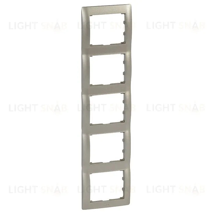 Рамка пятерная для вертикального монтажа Legrand Galea Life титан 771409 771409