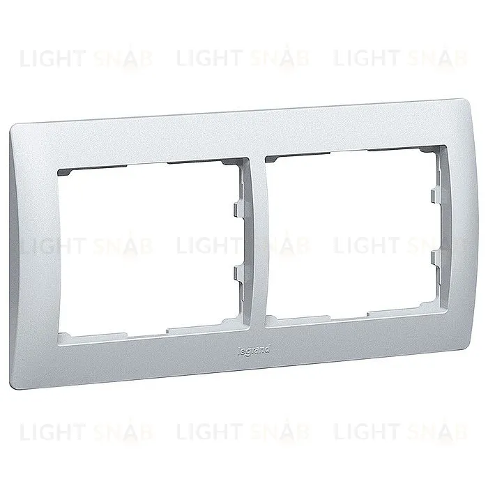 Рамка двойная для горизонтального монтажа Legrand Galea Life алюминий 771302 771302