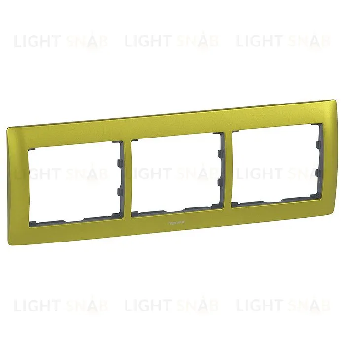 Рамка тройная для горизонтального монтажа Legrand Galea Life зеленый металл 771923 771923