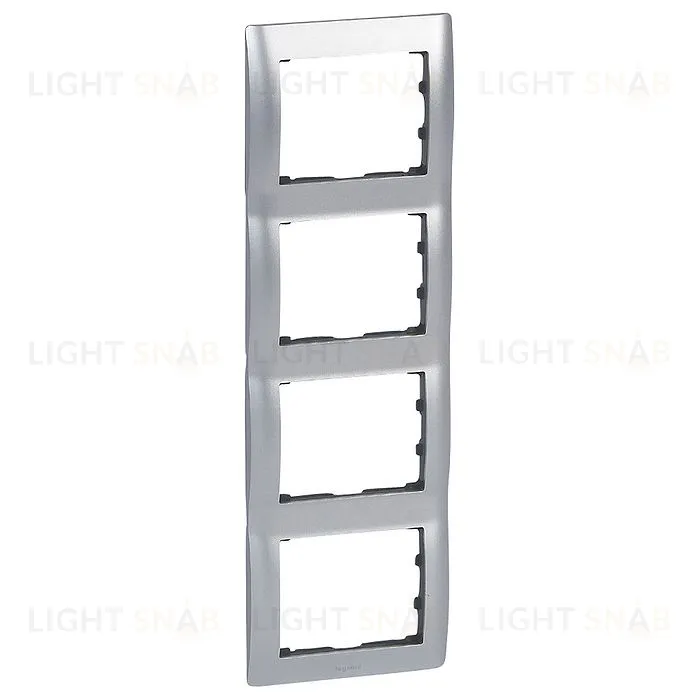 Рамка четверная для вертикального монтажа Legrand Galea Life шлифованный алюминий 771958 771958