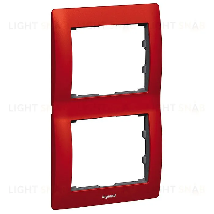 Рамка двойная для вертикального монтажа Legrand Galea Life красный металл 771906 771906