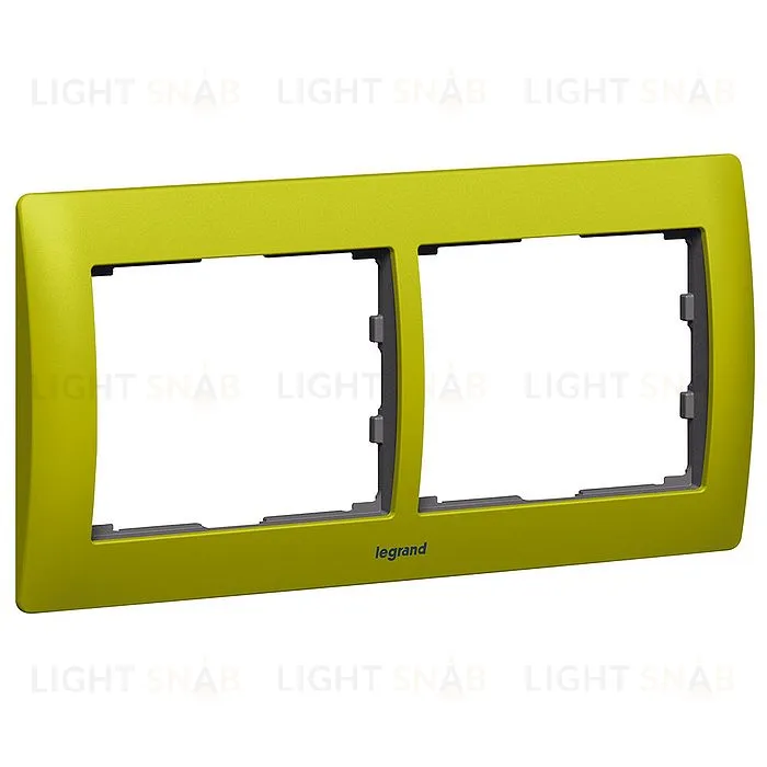 Рамка двойная для горизонтального монтажа Legrand Galea Life зеленый металл 771922 771922