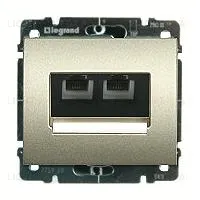 Розетка телефонная двойная Legrand Galea Life RJ11 775939+771495 775939 + 771495