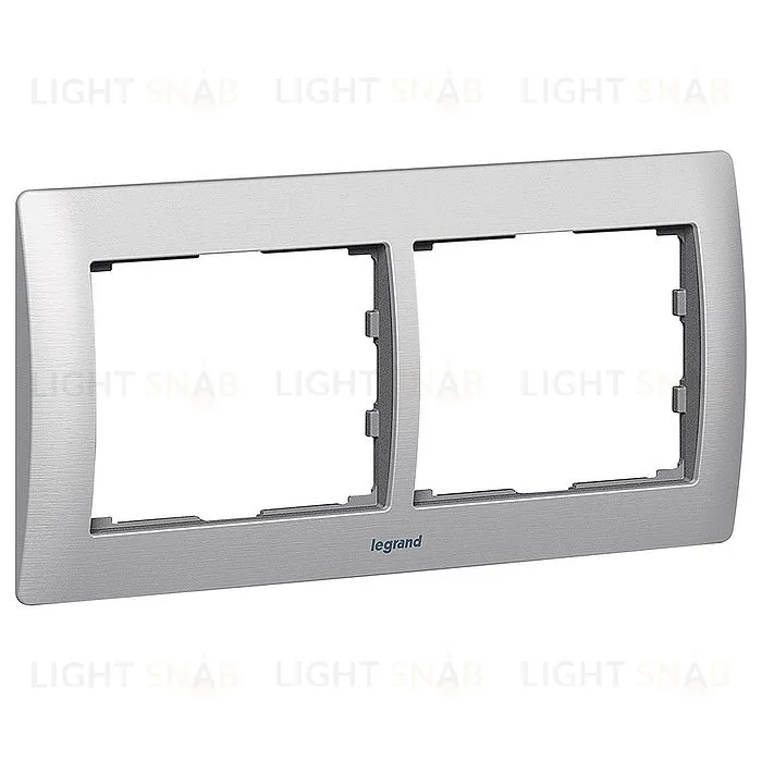Рамка двойная для горизонтального монтажа Legrand Galea Life шлифованный алюминий 771952 771952