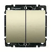 Выключатель двухклавишный проходной Legrand Galea Life (вкл/выкл с 2-х мест) 10А/250В 775808+771412 775808 + 771412