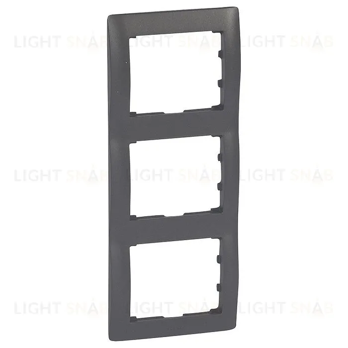 Рамка тройная для вертикального монтажа Legrand Galea Life темная бронза 771207 771207