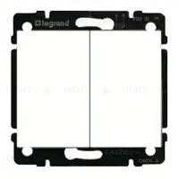 Выключатель двухклавишный проходной Legrand Galea Life (вкл/выкл с 2-х мест) 10А/250В 775808+777012 775808 + 777012