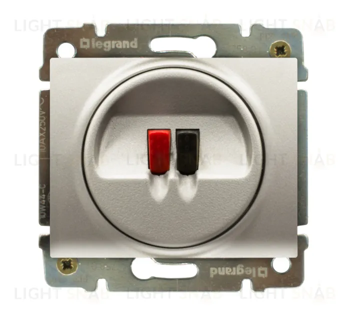 Розетка акустическая на одну колонку Legrand Galea Life (алюминий) 771300+775785 771300 + 775785