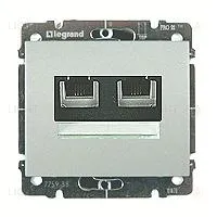 Розетка телефонная двойная Legrand Galea Life RJ11 775939+771375 775939 + 771375
