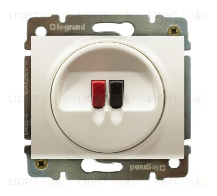 Розетка акустическая на одну колонку Legrand Galea Life (перламутр) 771500+775785 771500 + 775785