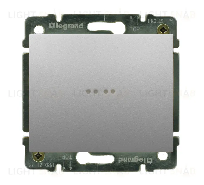 Выключатель одноклавишный с подсветкой Legrand Galea Life 10А/250В (алюминий) 771334+775600 771334 + 775600