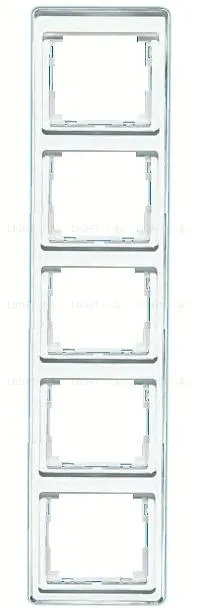 Рамка пятерная, для вертикального монтажа Jung SL 500, стекло серебро sl585si sl585si