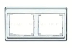 Рамка двойная для горизонтального монтажа Jung SL 500, стекло серебро sl5820si sl5820si