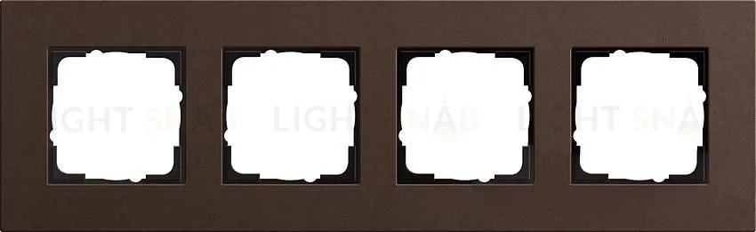 Рамка четырехместная Gira Linoleum-Multiplex, коричневый 0214223 0214223