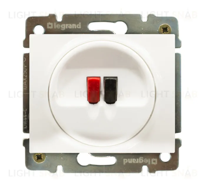 Розетка акустическая на одну колонку Legrand Galea Life (белый) 771000+775785 771000 + 775785