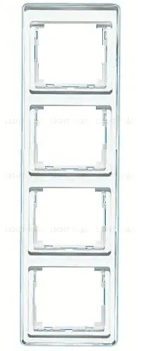 Рамка четверная для вертикального монтажа Jung SL 500, стекло серебро sl584si sl584si
