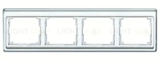 Рамка четверная для горизонтального монтажа Jung SL 500, стекло серебро sl5840si sl5840si