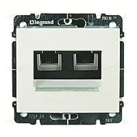 Розетка телефонная двойная Legrand Galea Life RJ11 775939+777075 775939 + 777075