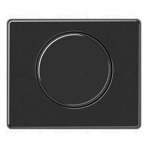 Светорегулятор JUNG поворотно-нажимной LED 3-60Вт., 20-210Вт ламп накал. и галог., черный глянец 1730DD+SL1540SW 1730DD + SL1540SW