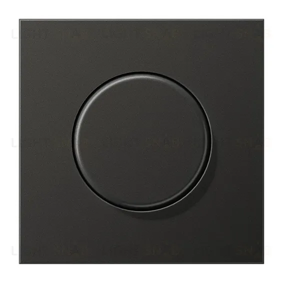 Светорегулятор JUNG поворотно-нажимной LED 3-60Вт., 20-210Вт ламп накал. и галог., антрацит металл 1730DD+AL1740AN 1730DD + AL1740AN