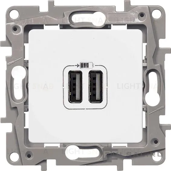 Розетка USB двойная для зарядки 240В/5В 2400мА Legrand Etika белый 672294 672294