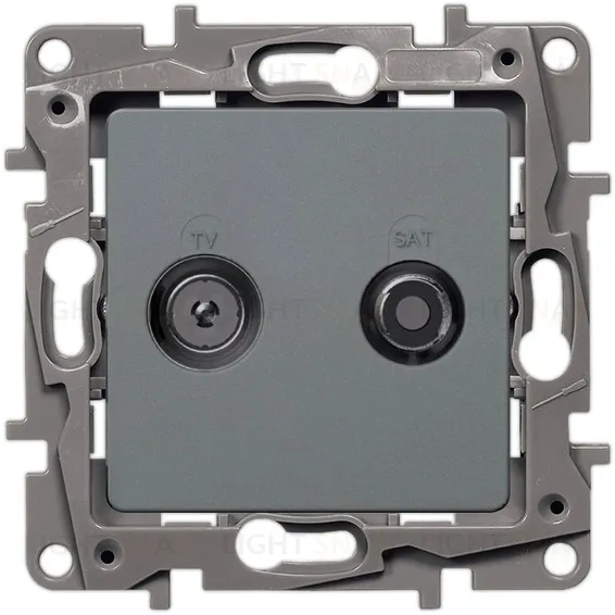 Розетка TV/SAT 2-х кабельная Legrand Etika (алюминий) 672457 672457