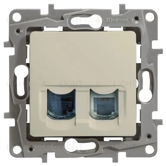 Розетка компьютерная двойная Legrand Etika RJ45 Кат.6 UTP (слоновая кость) 672354 672354