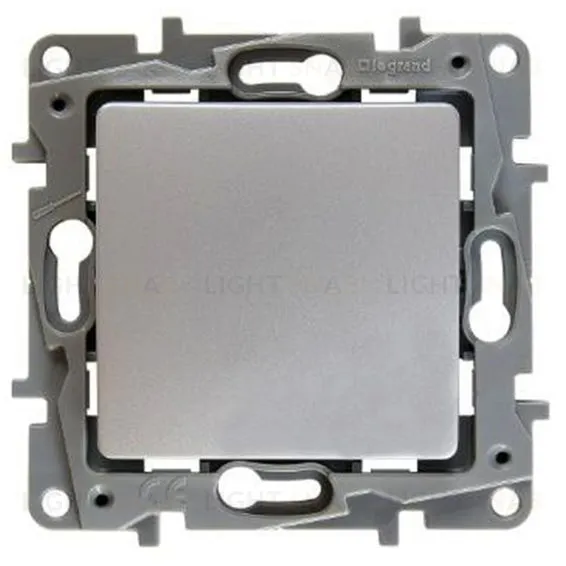 Выключатель кнопочный без фиксации Legran Etika 6A/250В (алюминий) 672414 672414