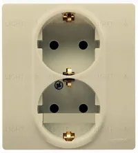 Розетка двойная электрическая Legrand Etika с заземлением без шторок, винтовые клеммы (слоновая кость) 672323 672323