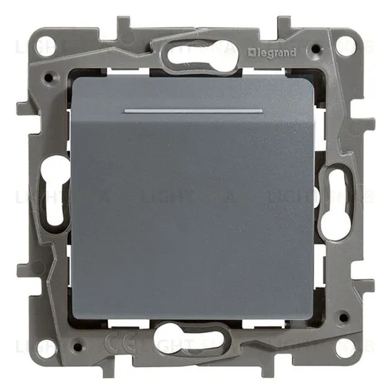 Выключатель карточный с выдержкой времени, с подсветкой 2А/250В Legrand Etika (алюминий) 672493 672493