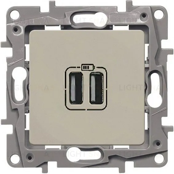 Розетка USB двойная для зарядки 240В/5В 2400мА Legrand Etika слоновая кость 672394 672394