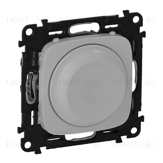 Светорегулятор с поворотной ручкой без нейтрали 5-300Вт, LED 5-75Вт, Legrand Etika (алюминий) 672419 672419