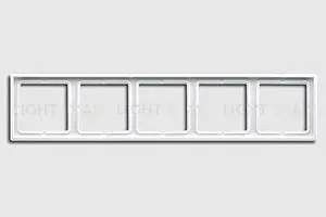 Рамка пятерная Jung LS 990 белый глянцевый ls985ww ls985ww